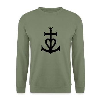 Camargue cross - Unisex Sweatshirt - army green - Front - Alina (178cm) & Michal (187cm)