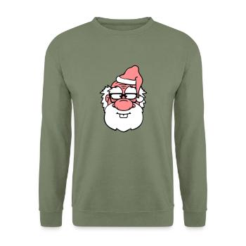 weihnachten weihnachtsmann muetze nikolaus santa c - Unisex Pullover - Armeegrün - Vorne - Alina (178cm) & Michal (187cm)