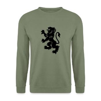Bäcker Löwe Zunft Lion blason emblem - Unisex Pullover - Armeegrün - Vorne - Alina (178cm) & Michal (187cm)