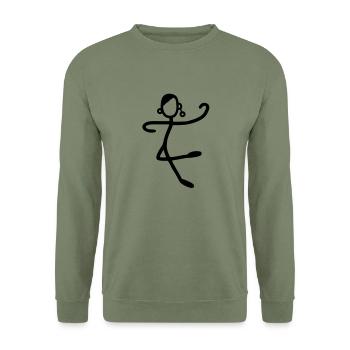 danseur abstrait - Sweat-shirt Unisexe - vert militaire - Devant - Alina (178cm) & Michal (187cm)