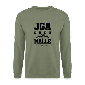 jga malle crew - Unisex Pullover - Armeegrün - Vorne - Alina (178cm) & Michal (187cm)