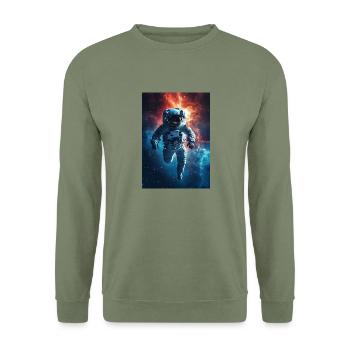 Astronaute 6 - Sweat-shirt Unisexe - vert militaire - Devant - Alina (178cm) & Michal (187cm)