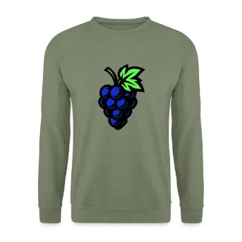 Grapes Symbol Grapes - Unisex Sweatshirt - army green - Front - Alina (178cm) & Michal (187cm)