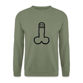 Penis - Unisex Pullover - Armeegrün - Vorne - Alina (178cm) & Michal (187cm)