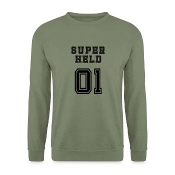 Superheld - Unisex Pullover - Armeegrün - Vorne - Alina (178cm) & Michal (187cm)