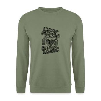 Love. Dance. Music. - Unisex Pullover - Armeegrün - Vorne - Alina (178cm) & Michal (187cm)