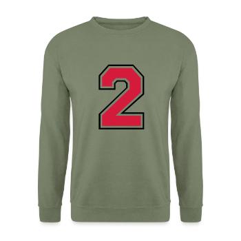 2__f2 - Unisex Pullover - Armeegrün - Vorne - Alina (178cm) & Michal (187cm)