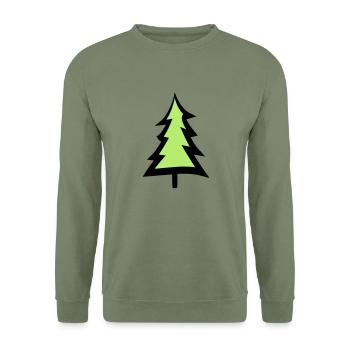 christmas tree christmas tree text design logo fir s - Unisex Sweatshirt - army green - Front - Alina (178cm) & Michal (187cm)