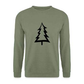 christmas tree christmas tree text design logo fir s - Unisex Sweatshirt - army green - Front - Alina (178cm) & Michal (187cm)