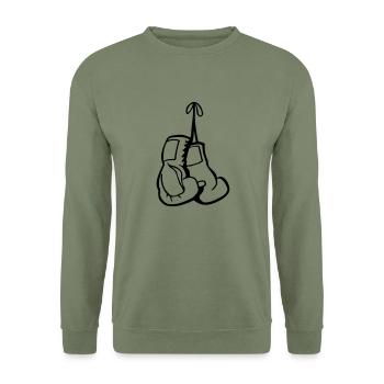 boxing gloves - box handschuhe - Unisex Pullover - Armeegrün - Vorne - Alina (178cm) & Michal (187cm)