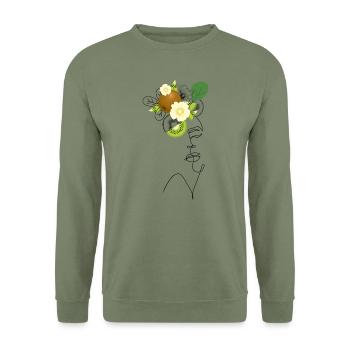 Lady Kiwi - Lineart - Sweat-shirt Unisexe - vert militaire - Devant - Alina (178cm) & Michal (187cm)