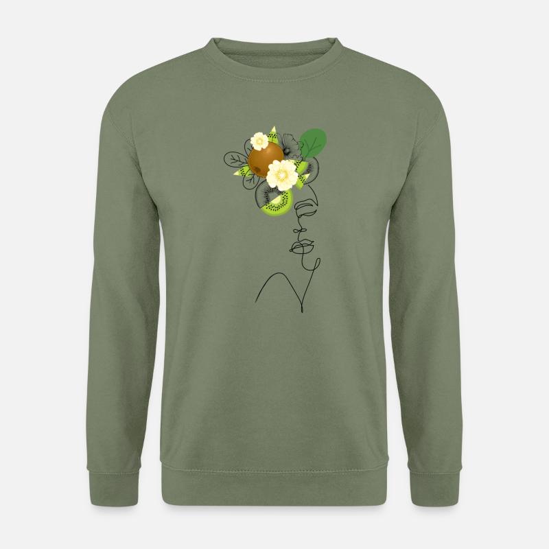 Lady Kiwi - Lineart - Unisex Pullover - Armeegrün