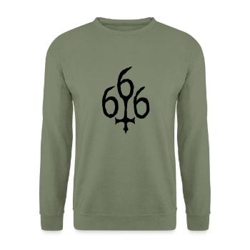 66 6 - Sweat-shirt Unisexe - vert militaire - Devant - Alina (178cm) & Michal (187cm)