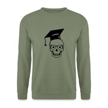totenkopf_student2 - Unisex Pullover - Armeegrün - Vorne - Alina (178cm) & Michal (187cm)