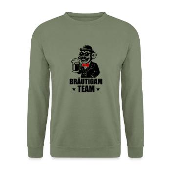 Équipe de marié Monkey - Sweat-shirt Unisexe - vert militaire - Devant - Alina (178cm) & Michal (187cm)