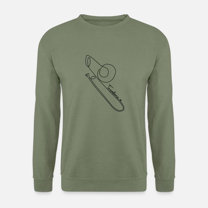 one line trombone - Unisex Pullover - Armeegrün