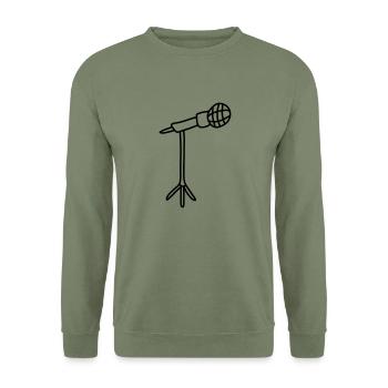 Microphone - Unisex Sweatshirt - army green - Front - Alina (178cm) & Michal (187cm)
