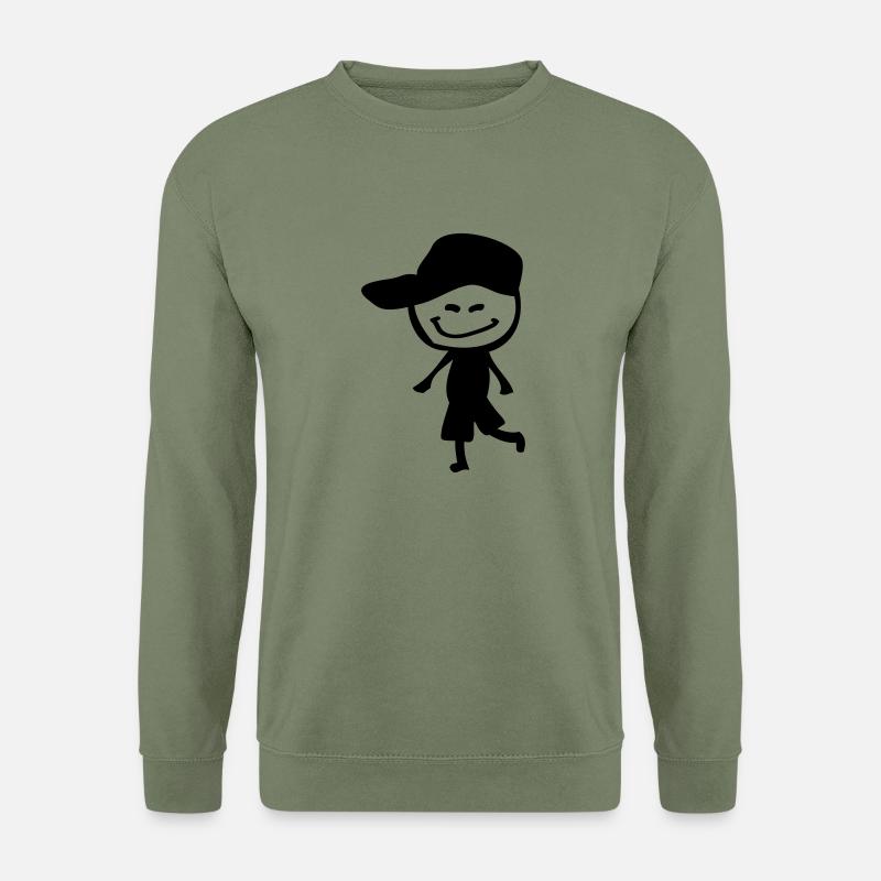 Smile boy in cap - Unisex Sweatshirt - army green