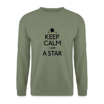 keep calm i am a star - Sweat-shirt Unisexe - vert militaire - Devant - Alina (178cm) & Michal (187cm)
