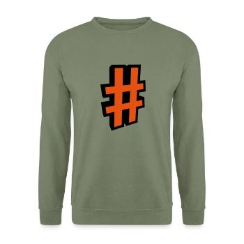 HASHTAG - Unisex Pullover - Armeegrün - Vorne - Alina (178cm) & Michal (187cm)