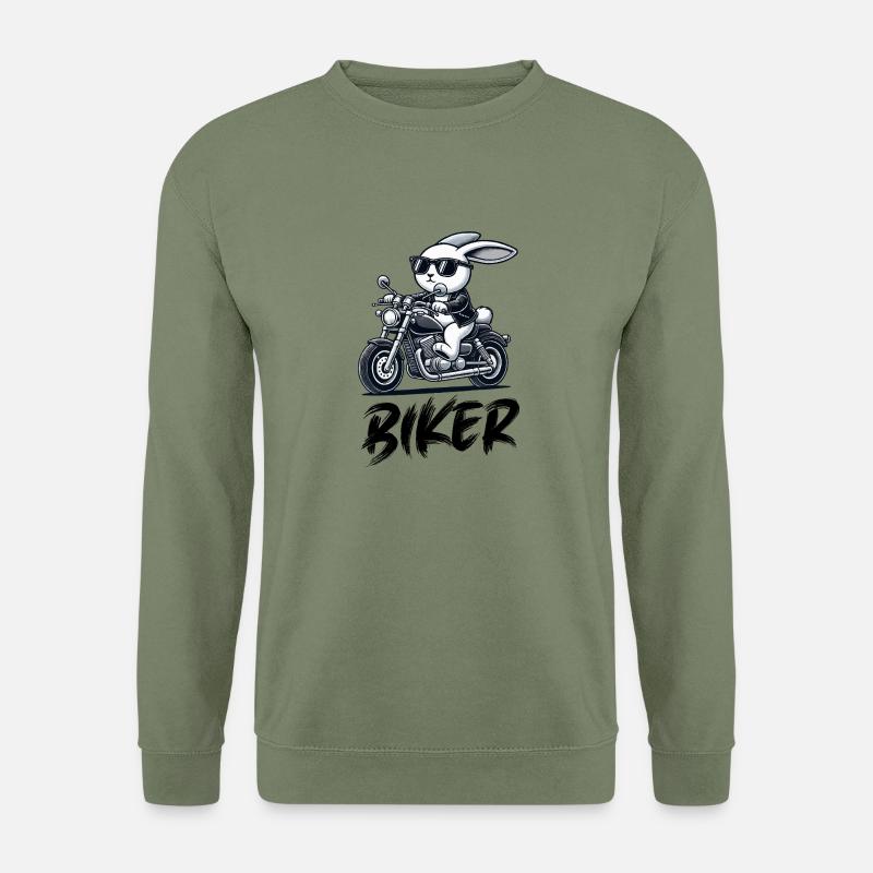 hase motorrad biker - Unisex Pullover - Armeegrün