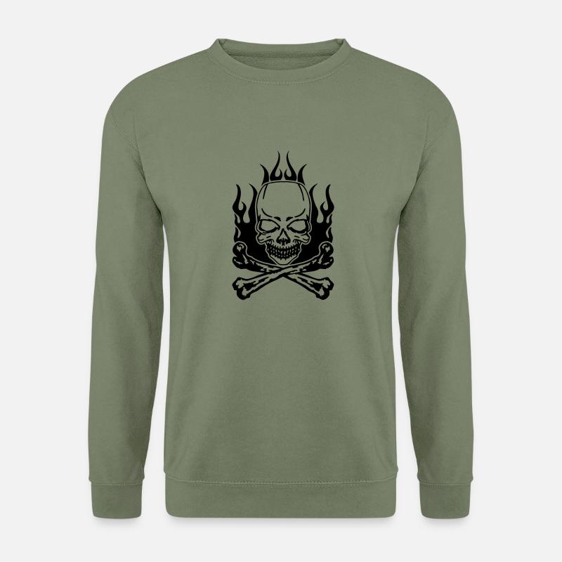 Burning Skull - Unisex Sweatshirt - army green