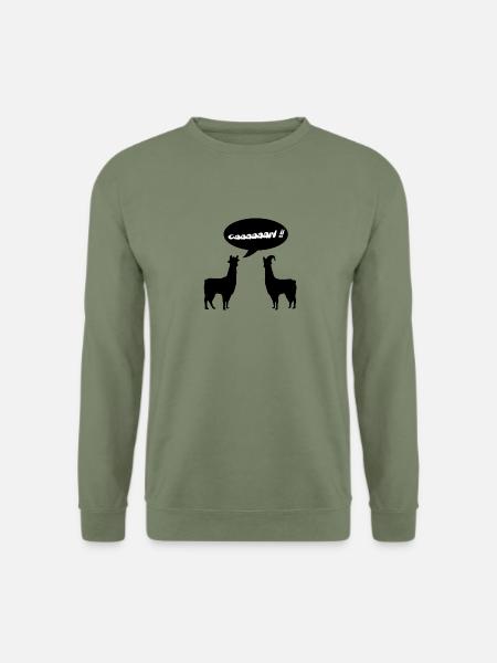 Lamas mit Hüten - Caaaaarl! - Unisex Pullover - Armeegrün