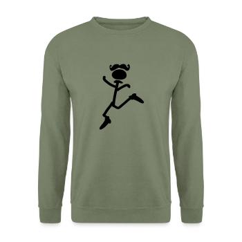 Lustige Haar Junge Tänzer - Unisex Pullover - Armeegrün - Vorne - Alina (178cm) & Michal (187cm)