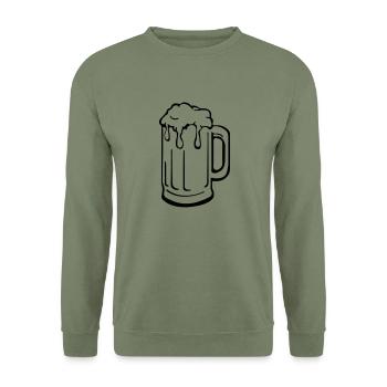 Bierkrug - Unisex Pullover - Armeegrün - Vorne - Alina (178cm) & Michal (187cm)