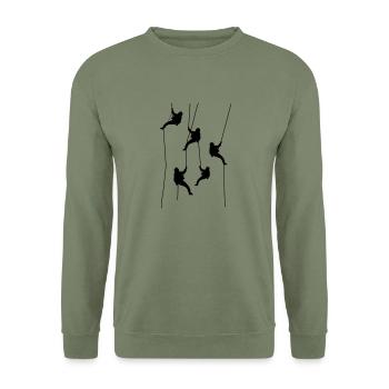 Kletterer - Unisex Pullover - Armeegrün - Vorne - Alina (178cm) & Michal (187cm)
