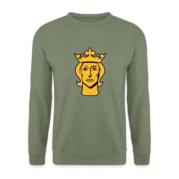stockholm kopf des schwedischen königs erik 9 schw - Unisex Pullover - Armeegrün - Vorne - Alina (178cm) & Michal (187cm)