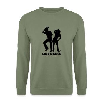 Line dance - Sweat-shirt Unisexe - vert militaire - Devant - Alina (178cm) & Michal (187cm)