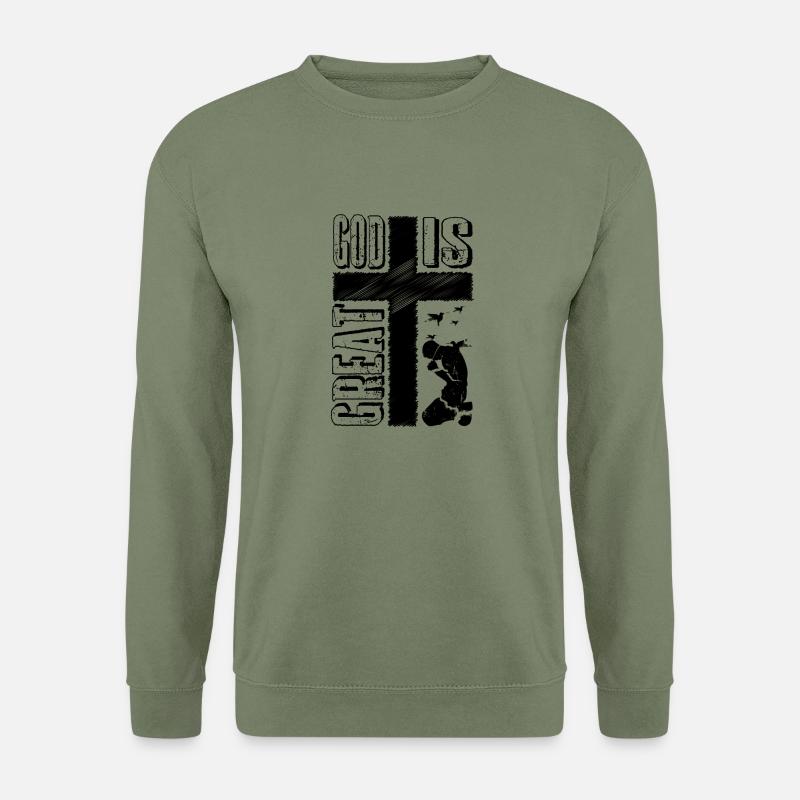GOD IS GREAT - Unisex Pullover - Armeegrün