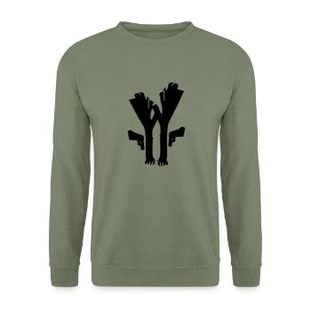 Lauch Fiction - Unisex Pullover - Armeegrün - Vorne - Alina (178cm) & Michal (187cm)