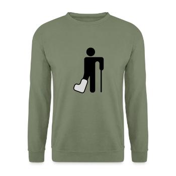 broken_leg - Unisex Pullover - Armeegrün - Vorne - Alina (178cm) & Michal (187cm)
