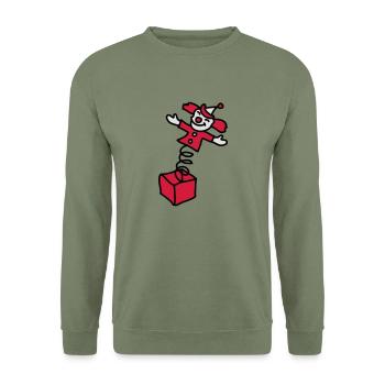 clown_aus_der_kiste_3c - Sweat-shirt Unisexe - vert militaire - Devant - Alina (178cm) & Michal (187cm)