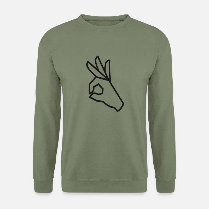 ok-Zeichen - Unisex Pullover - Armeegrün