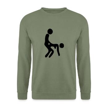 canine - Sweat-shirt Unisexe - vert militaire - Devant - Alina (178cm) & Michal (187cm)