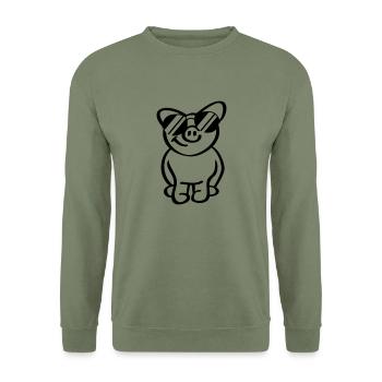 Cool Pig - Unisex Pullover - Armeegrün - Vorne - Alina (178cm) & Michal (187cm)