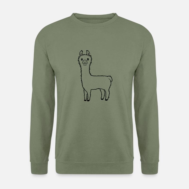 Alpaka Lieblingstier Lama - Unisex Pullover - Armeegrün