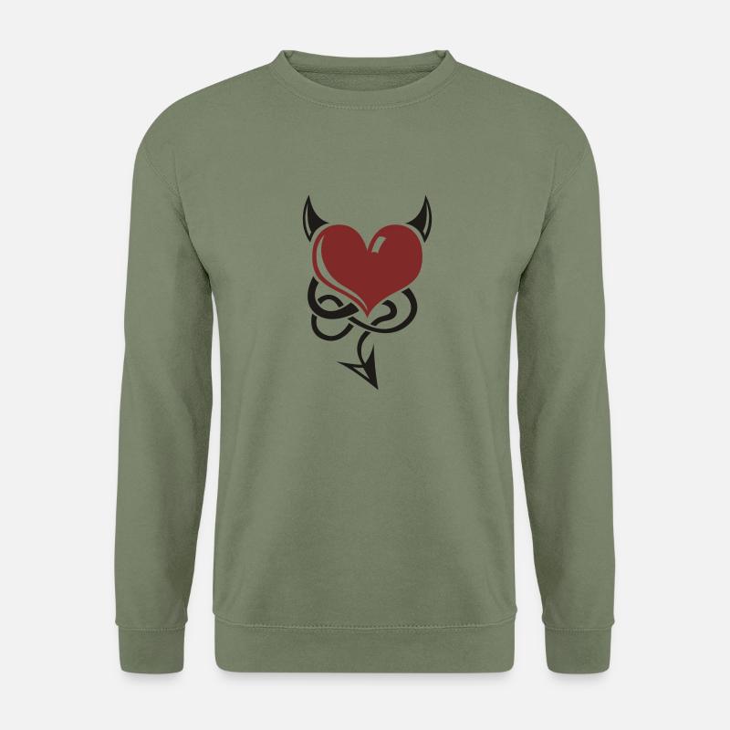 Devil Heart - Unisex Pullover - Armeegrün