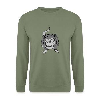 Von vorne Opossum - Unisex Pullover - Armeegrün - Vorne - Alina (178cm) & Michal (187cm)
