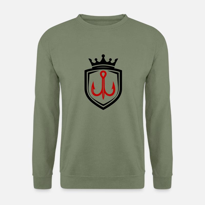 Angelhaken Schild - Unisex Pullover - Armeegrün