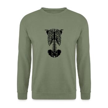 Skelett - Unisex Pullover - Armeegrün - Vorne - Alina (178cm) & Michal (187cm)