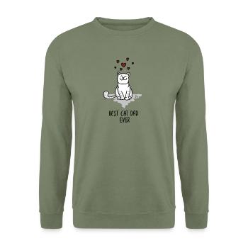 Best Cat Dad ever - for the best cat dad - Unisex Sweatshirt - army green - Front - Alina (178cm) & Michal (187cm)