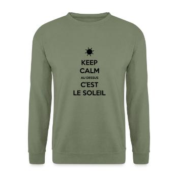 keep soleil - Sweat-shirt Unisexe - vert militaire - Devant - Alina (178cm) & Michal (187cm)