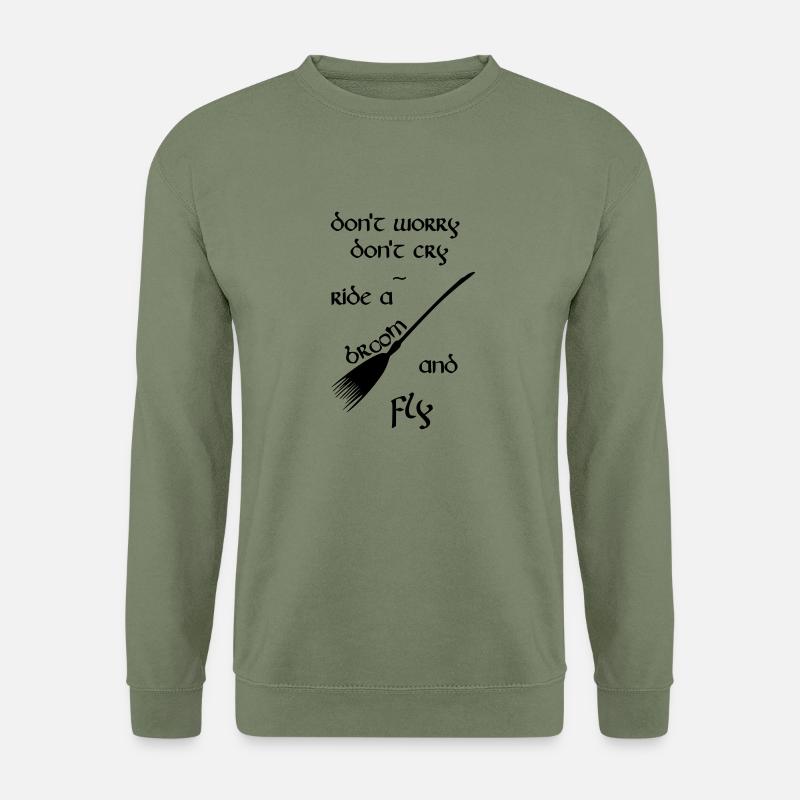 Hexenbesen lustiger Spruch Hexe witch Halloween - Unisex Pullover - Armeegrün