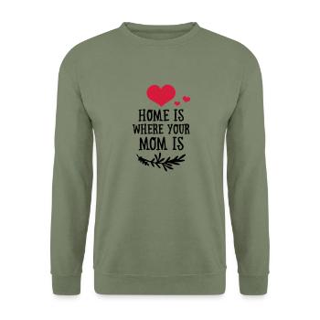 Home is where your Mom is - Mother's Day - Unisex Sweatshirt - army green - Front - Alina (178cm) & Michal (187cm)