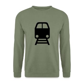 Train - Sweat-shirt Unisexe - vert militaire - Devant - Alina (178cm) & Michal (187cm)