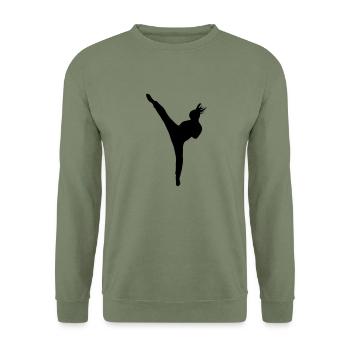 Girlpower - Unisex Pullover - Armeegrün - Vorne - Alina (178cm) & Michal (187cm)